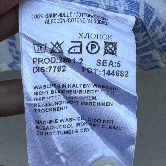 Hugo Boss Button Down Long Sleeves Shirt Chain Textured Design sz L - Picture 6 of 6